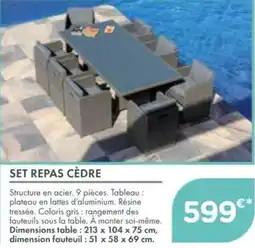 Point Vert Set repas cèdre offre