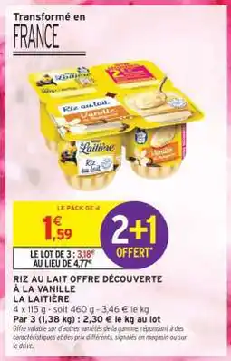 Intermarché Hyper Riz au Lait Offre Découverte à la Vanille La Laitière offre