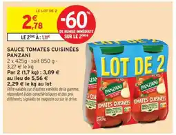 Intermarché Hyper SAUCE TOMATES CUISINÉES PANZANI offre