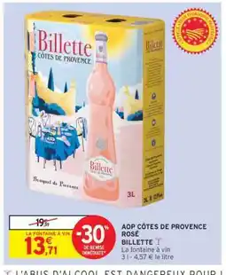Intermarché Hyper AOP CÔTES DE PROVENCE ROSÉ offre