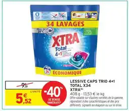 Intermarché Hyper LESSIVE CAPS TRIO 4+1 TOTAL X34 XTRA offre