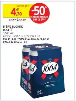 Intermarché Hyper Bière Blonde 1664 offre
