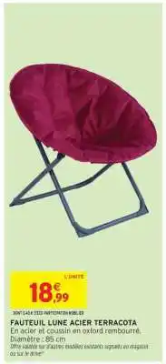 Intermarché Hyper FAUTEUIL LUNE ACIER TERRACOTA offre