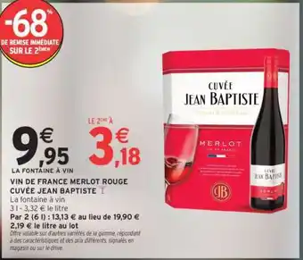 VIN DE FRANCE MERLOT ROUGE CUVÉE JEAN BAPTISTE
