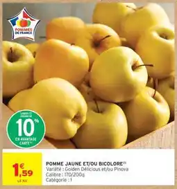 Intermarché POMME JAUNE ET/OU BICOLORE offre