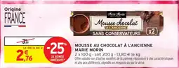 Intermarché Mousse Au Chocolat À L'ancienne Marie Morin offre