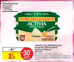 Intermarché ACTIVIA PROBIOTIQUES saveur vanille offre