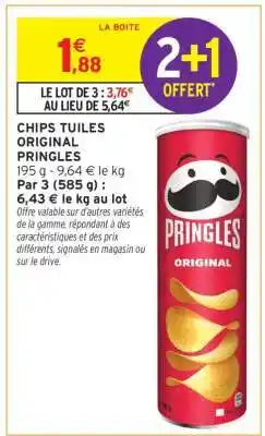 Intermarché Chips Tuiles Original Pringles offre