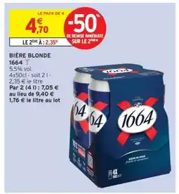 Intermarché Bière Blonde 1664 offre