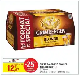 Intermarché BIÈRE D'ABBAYE BLONDE GRIMBERGEN offre