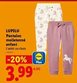 Lidl LUPILU Pantalon molletonné enfant offre