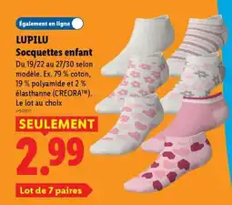 Lidl LUPILU Socquettes enfant offre