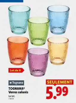 Lidl TOGNANA Verres colorés offre