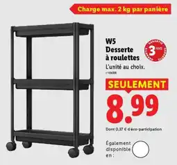Lidl W5 Desserte à roulettes offre