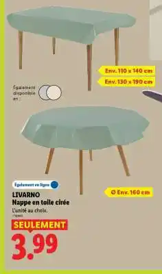 Lidl LIVARNO Nappe en toile cirée offre