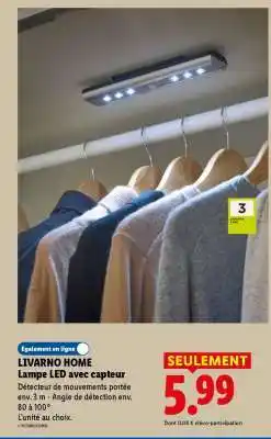 Lidl LIVARNO HOME Lampe LED avec capteur offre