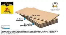 Castorama Panneau polystyrène extrudé emboitable multi-usage 125 x 60 cm, ép. 30 mm R. 0,90 m² K/W offre