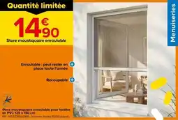Castorama Store moustiquaire enroulable pour fenêtre en PVC 125 x 150 cm offre