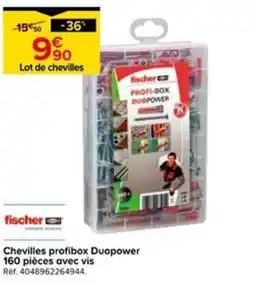 Castorama FISCHER Chevilles profibox Duopower 160 pièces avec vis offre