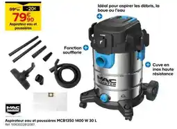 Castorama Aspirateur eau et poussières MCB1350 1400 W offre