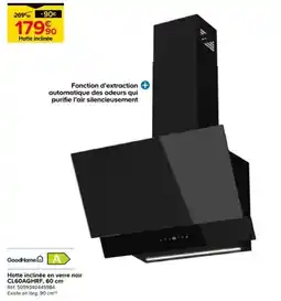 Castorama Hotte inclinée en verre noir CL60AGHRF, 60 cm offre