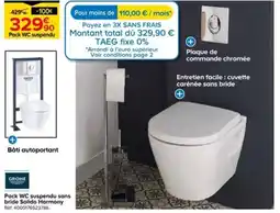 Castorama Pack WC suspendu sans bride Solido Harmony offre