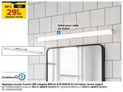 Castorama Applique murale Yucata LED intégrée 800 Im 8 W IP44 0 4,1 cm blanc neutre argent offre