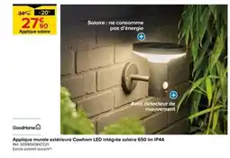 Castorama Applique murale extérieure Cowhorn LED intégrée solaire 650 Im IP44 offre