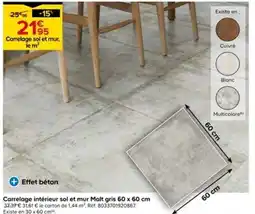 Castorama Carrelage intérieur sol et mur Malt gris offre