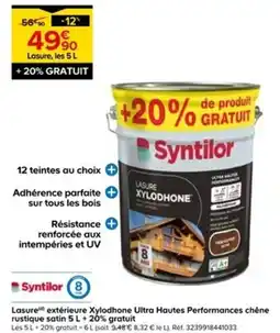 Castorama Lasure extérieure Xylodhone Ultra Hautes Performances chène rustique satin + 20% gratuit offre