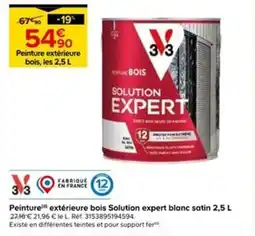 Castorama 3V3 Peinture extérieure bois Solution expert blanc satin offre