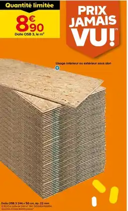Castorama Dalle OSB 3 244 x 50 cm, ép. 22 mm offre