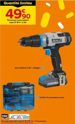 Castorama MAC ALLISTER Perceuse à percussion sans fil 18 V/2 Ah offre