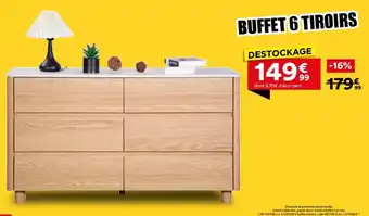 Buffet 6 tiroirs