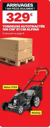 Brico Dépôt ALPINA Tondeuse autotractée 166 cm³ offre