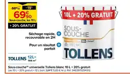 Castorama Tollens sous-couche universelle blanc offre