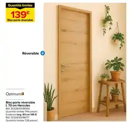 Castorama Optimum bloc-porte réversible 73 cm hercules offre