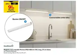 Castorama Goodhome réglette sous meuble periera ip20 450 lm 4 w offre
