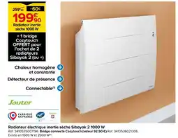 Castorama Sauter radiateur électrique inertie sèche sibayak 2 1000 w offre