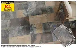 Castorama Carrelage sol extérieur maui multicolore 30 x 60 cm offre