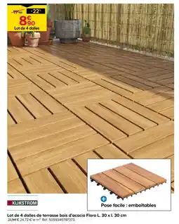 Castorama Lot de 4 dalles de terrasse bois d’acacia floro offre