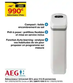 Castorama Aeg adoucisseur universal offre