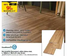 Castorama Goodhome sol stratifié devonport, effet chêne miel offre