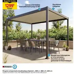 Castorama Klikstrom pergola autoportante bioclimatique samiel offre