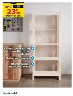 Castorama Goodhome étagère en bois offre