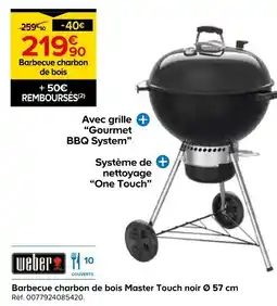 Castorama Weber barbecue charbon de bois master touch noir ø 57 cm offre