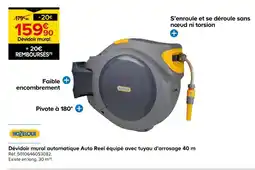 Castorama Hozelock dévidoir mural automatique auto reel équipé avec tuyau d’arrosage 40 m offre