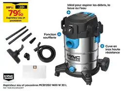 Castorama Mac allister aspirateur eau et poussières mcb1350 1400 w 30 l offre