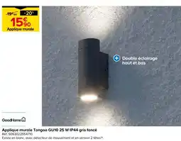 Castorama Goodhome applique murale tonga gu10 25 w ip44 gris foncé offre