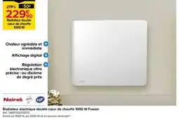 Castorama Noirot radiateur électrique double cœur de chauffe 1000 w fusion offre
